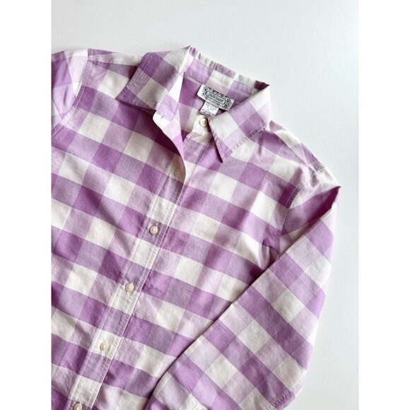 Vintage SILKLAND Purple White Silk Buffalo Check Button Down Shirt, Size M - Picture 6 of 12